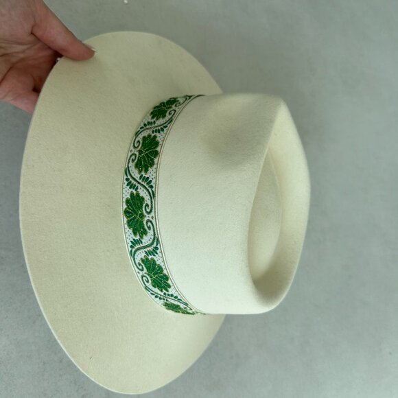 NWT Lack of Color Ivy Beverly Wool Felt Fedora Hat Ivory French Ribbon Band - Picture 10 of 13